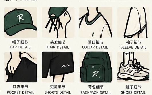 帽子服饰背包细节